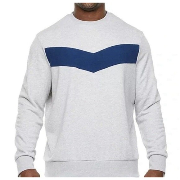 Shaquille O'Neal Other - Shaquille O'Neal Gray Blue French Terry Crewneck Sweatshirt Mens Big & Tall XLT